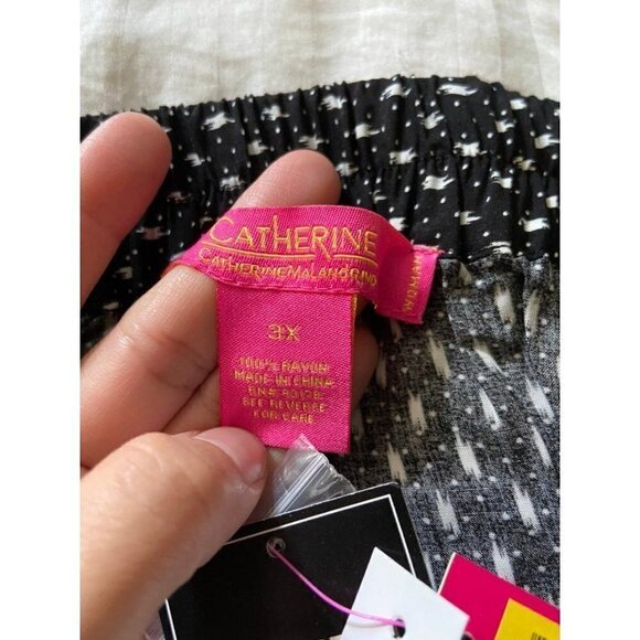 Catharine malandrino houndstooth mid length elastic waist skirt size 3x - Picture 5 of 7